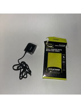 PowerXcel - Wall Charger with USB Cable 2.1A - All In One Black